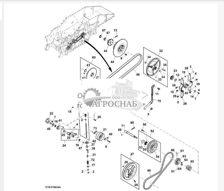 Привод очистного вентилятора, стандартная скорость 